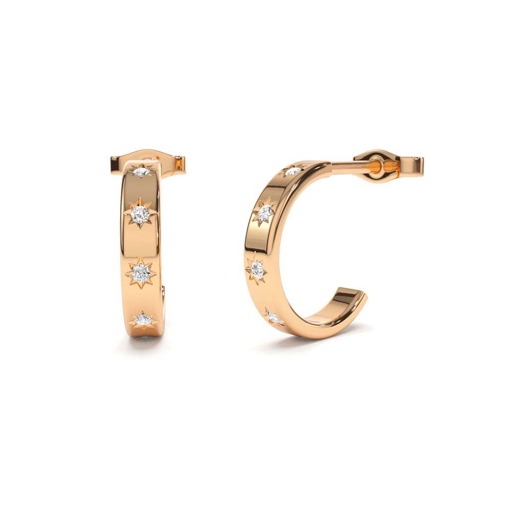 Starsetting Minimal Diamond Hoops in 14K Gold — view 4