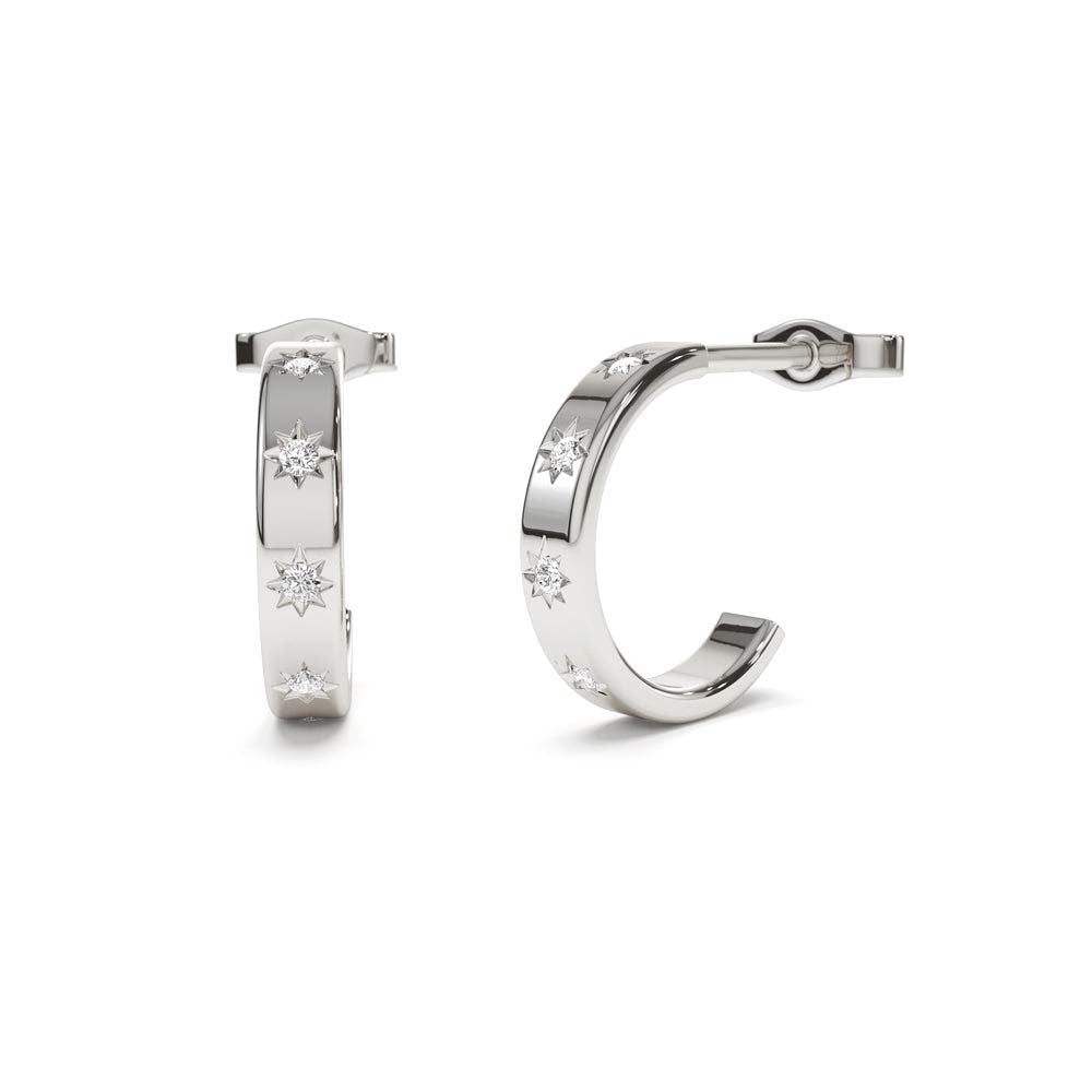 Starsetting Minimal Diamond Hoops in 14K Gold — view 3