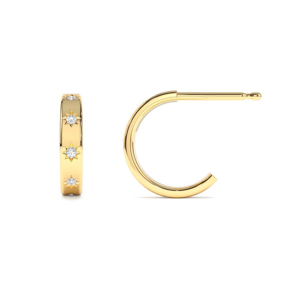 Starsetting Minimal Diamond Hoops in 14K Gold — view 2
