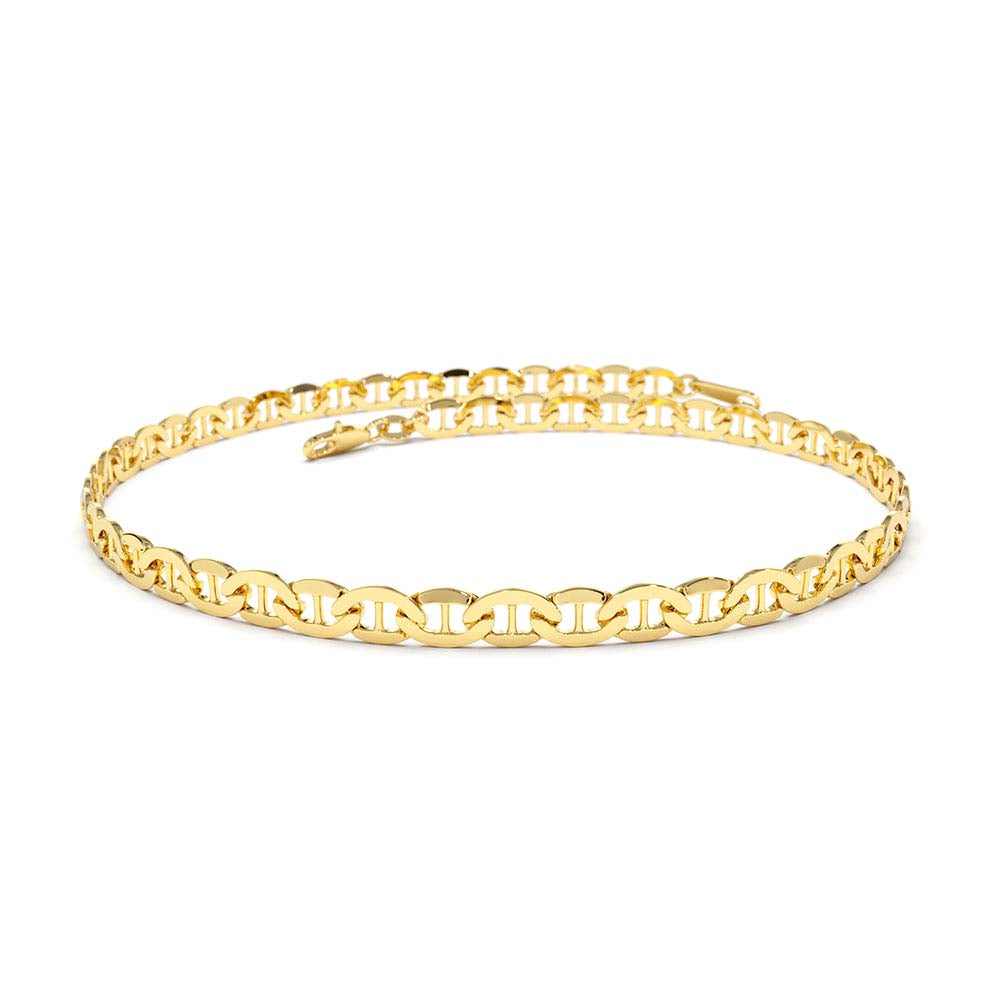 3.5 MM Mariner Chain Link Bracelet in 14K Gold — view 1