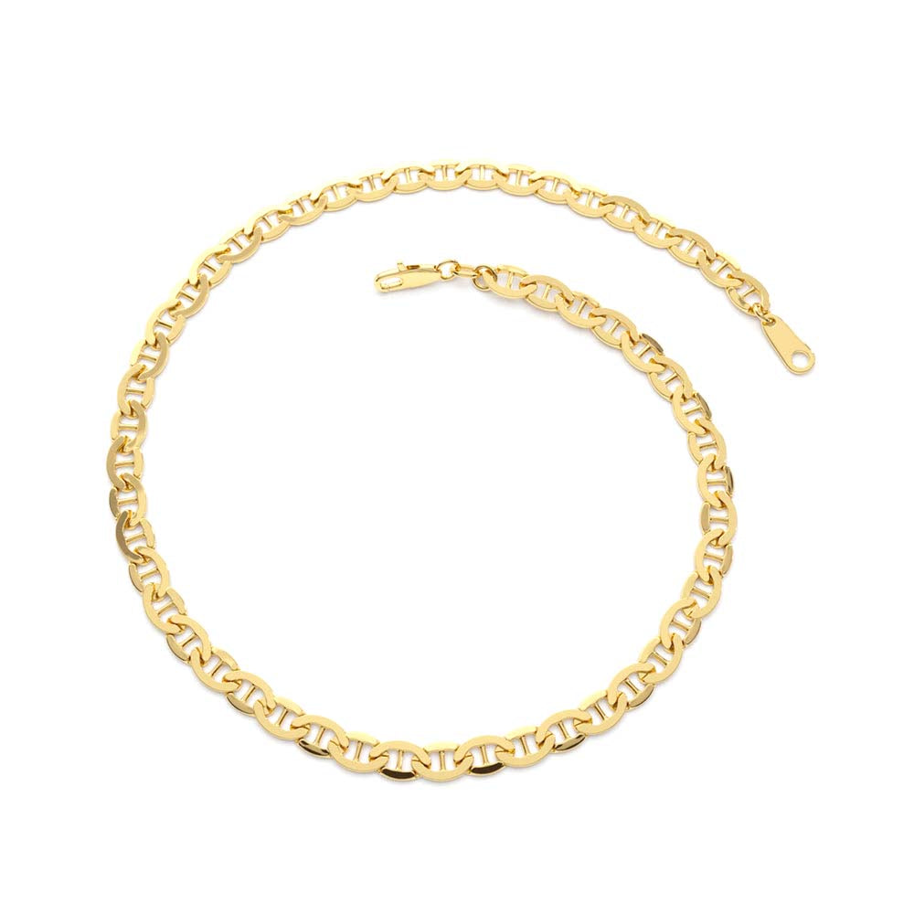 3.5 MM Mariner Chain Link Bracelet in 14K Gold — view 2