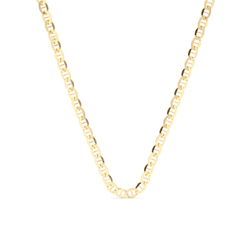 3.5 MM Mariner Chain Link Necklace in 14K Gold — view 1