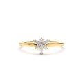 Triangle Shape Baguette & Round Diamond Stacking Ring in 14K Gold — view 1