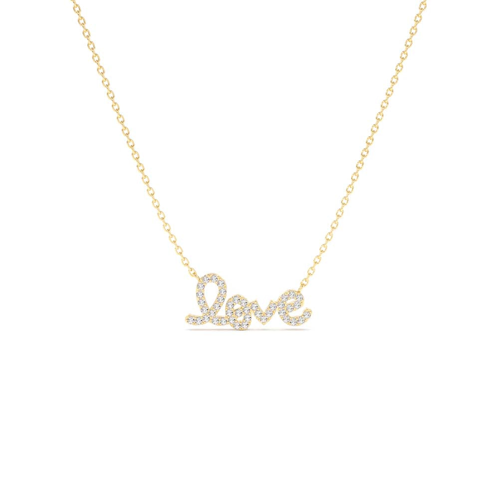Diamond Love Necklace in 14K Gold — view 1