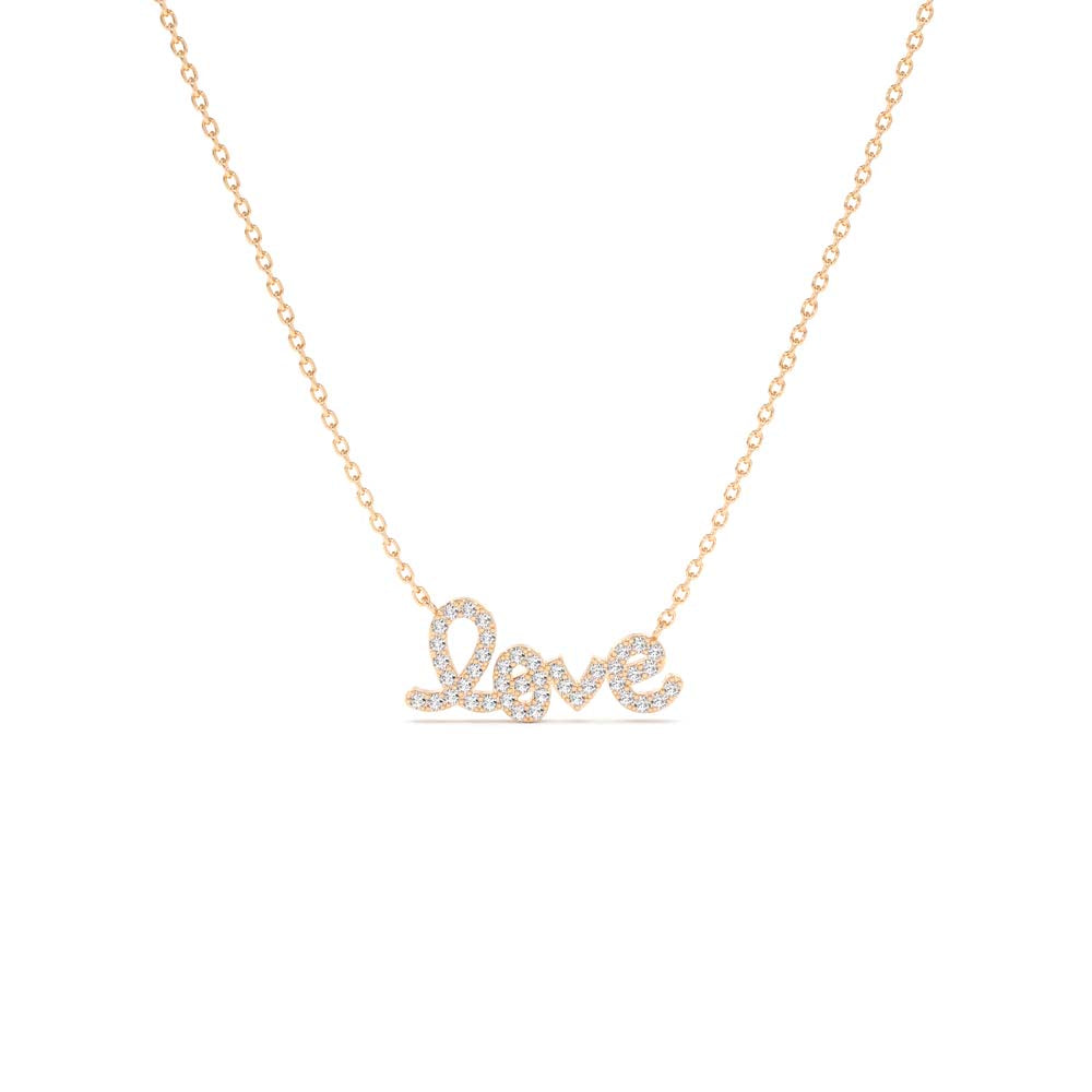 Diamond Love Necklace in 14K Gold — view 4