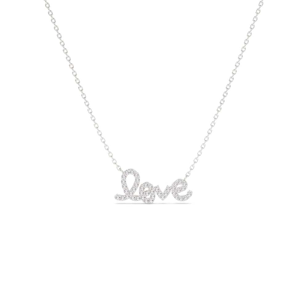 Diamond Love Necklace in 14K Gold — view 3