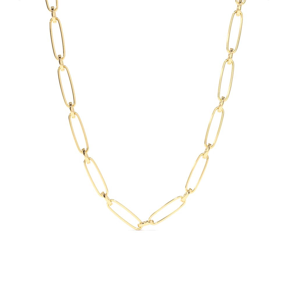 Oval Link Chain Necklace in 14K Gold — view 1