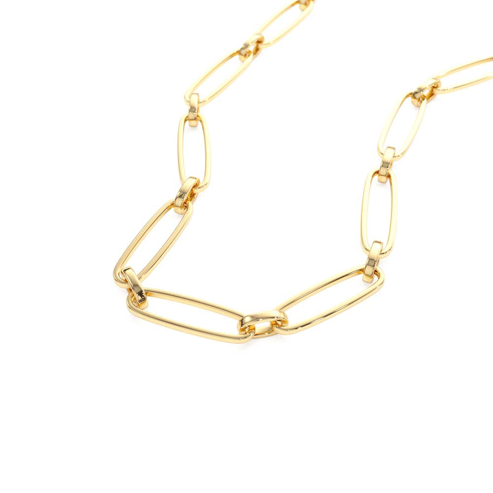 Oval Link Chain Necklace in 14K Gold — view 2