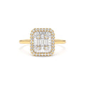 Unique Baguette Diamond Statement Ring in 14K Gold — view 1