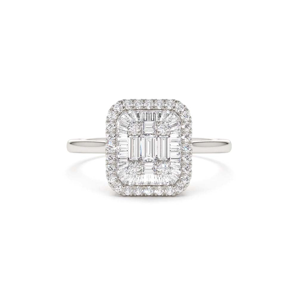 Unique Baguette Diamond Statement Ring in 14K Gold — view 4