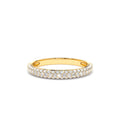 3 Row Half Eternity Diamond Band in 14K Gold — view 1