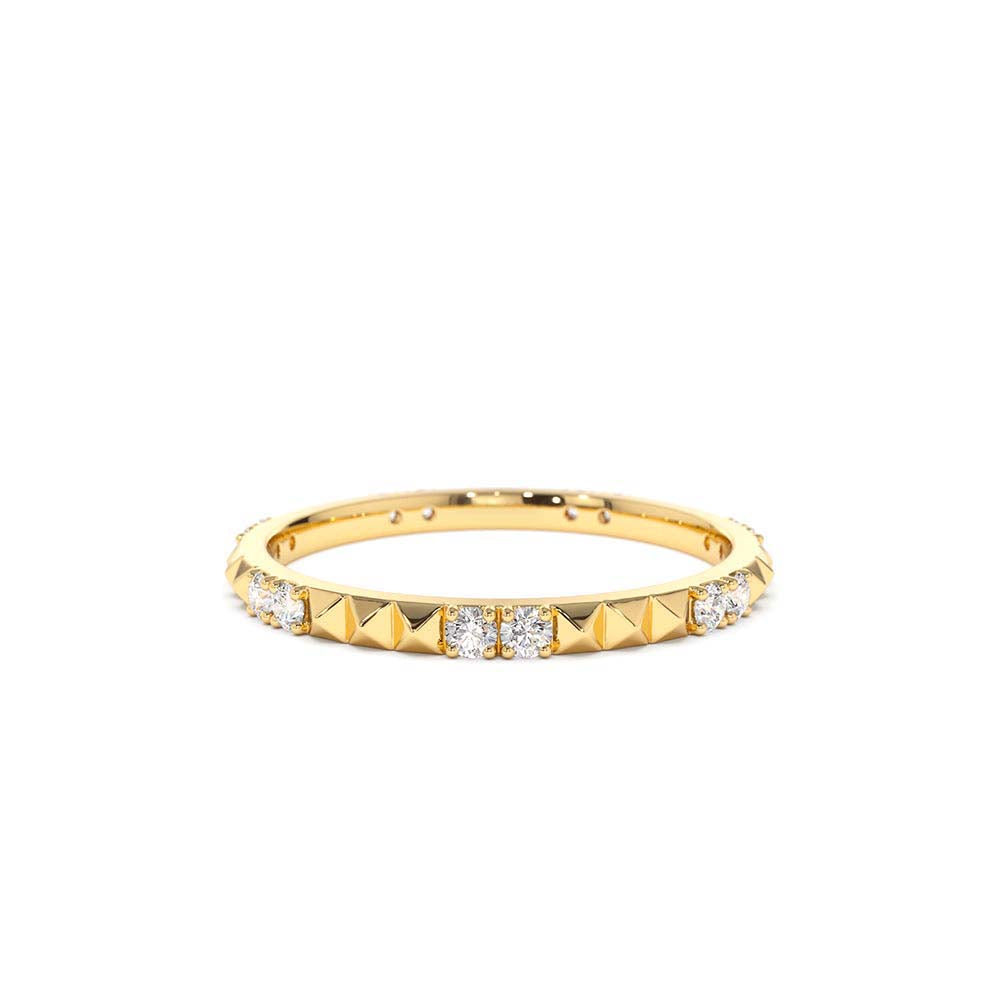 Pyramid Diamond Eternity Ring in 14K Gold — view 1