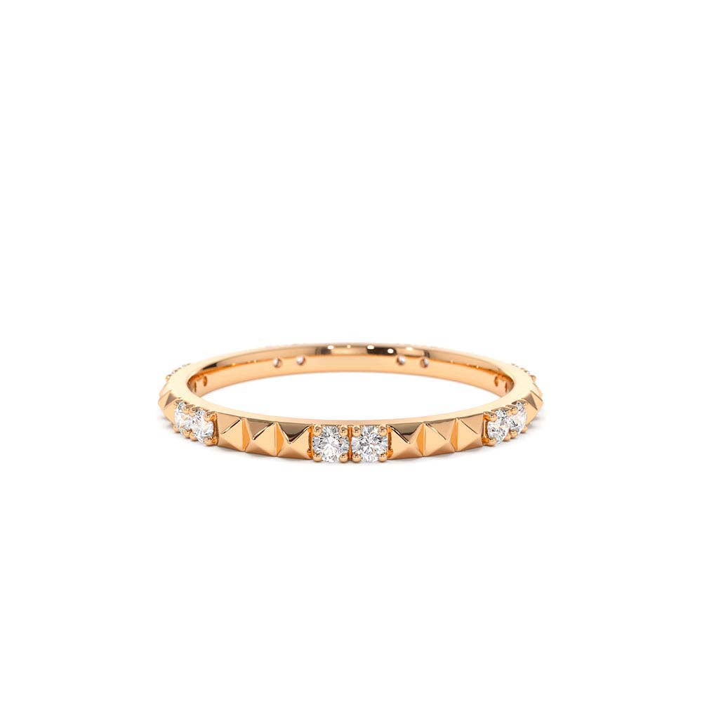 Pyramid Diamond Eternity Ring in 14K Gold — view 3