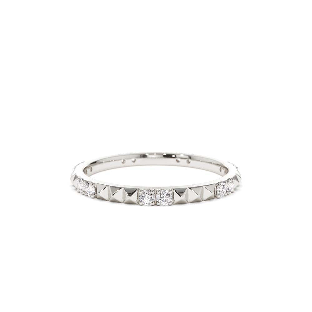 Pyramid Diamond Eternity Ring in 14K Gold — view 2