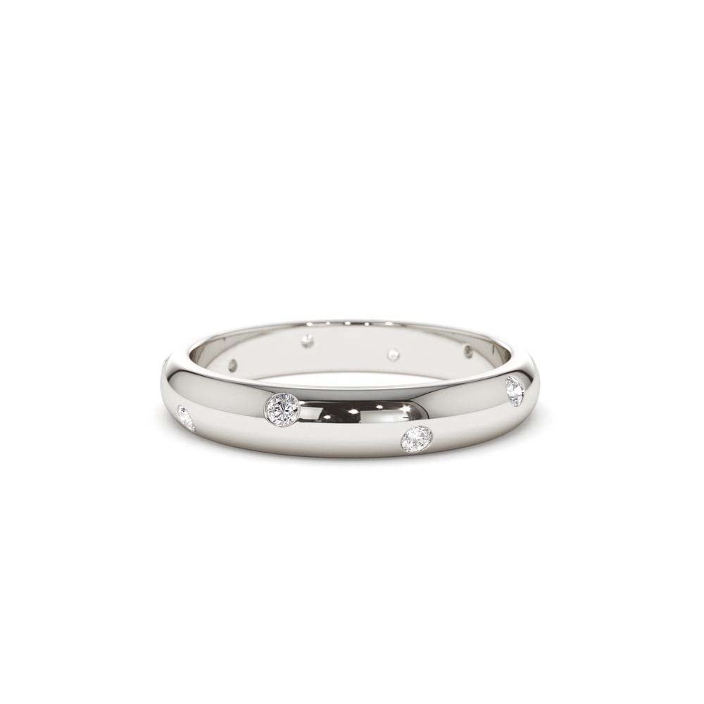 3MM Dome Burnish Setting Women's Wedding Ring in 14K Gold — view 4