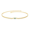 2MM Curb Link Marquise Emerald Bracelet in 14K Gold — view 1