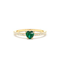 Heart-Shaped Emerald Ring in 14K Gold — view 1