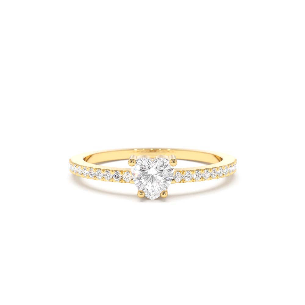Heart-Shaped Diamond Ring in 14K Gold — view 1