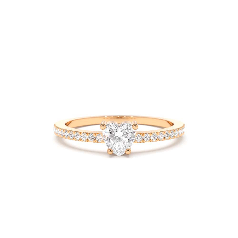 Heart-Shaped Diamond Ring in 14K Gold — view 5