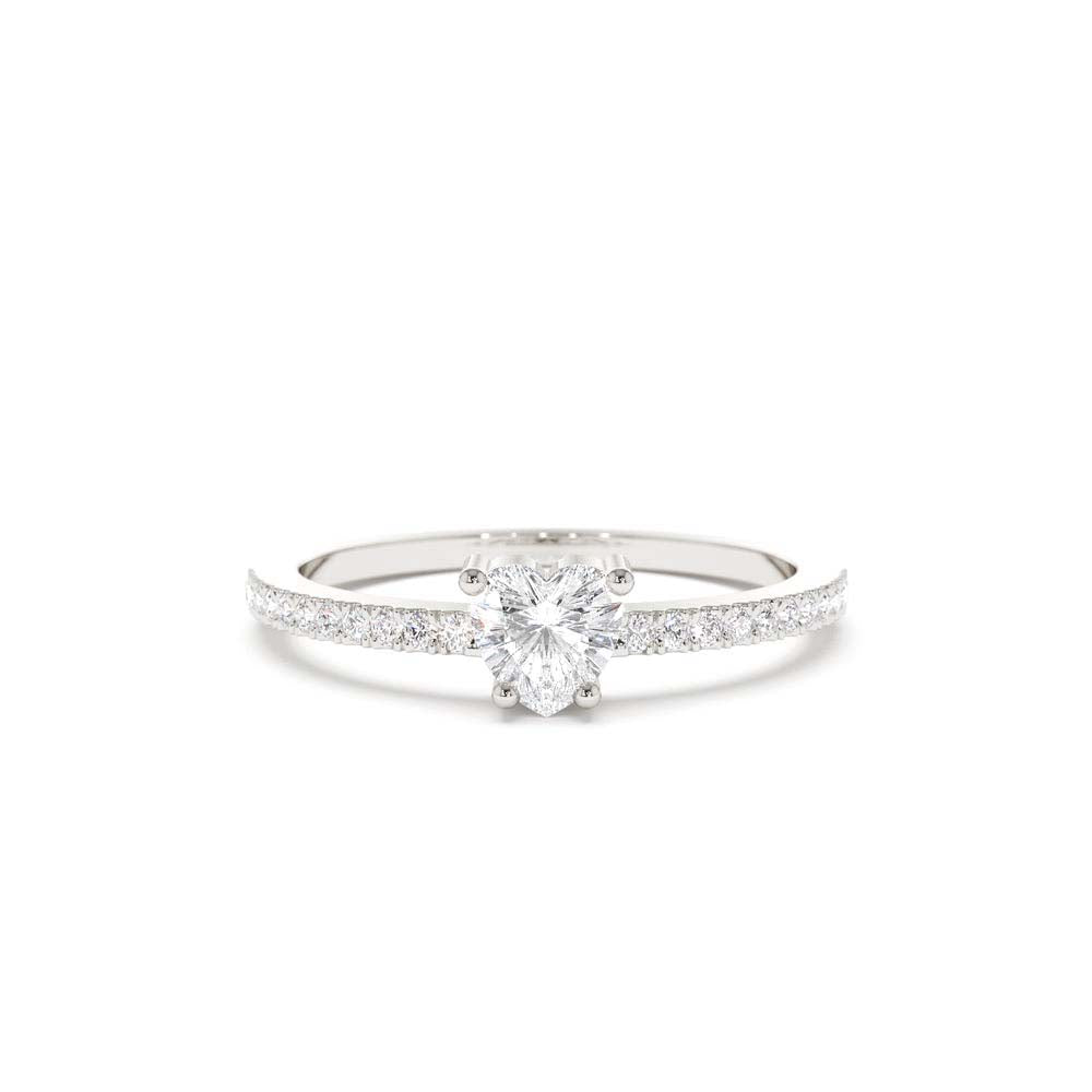 Heart-Shaped Diamond Ring in 14K Gold — view 4