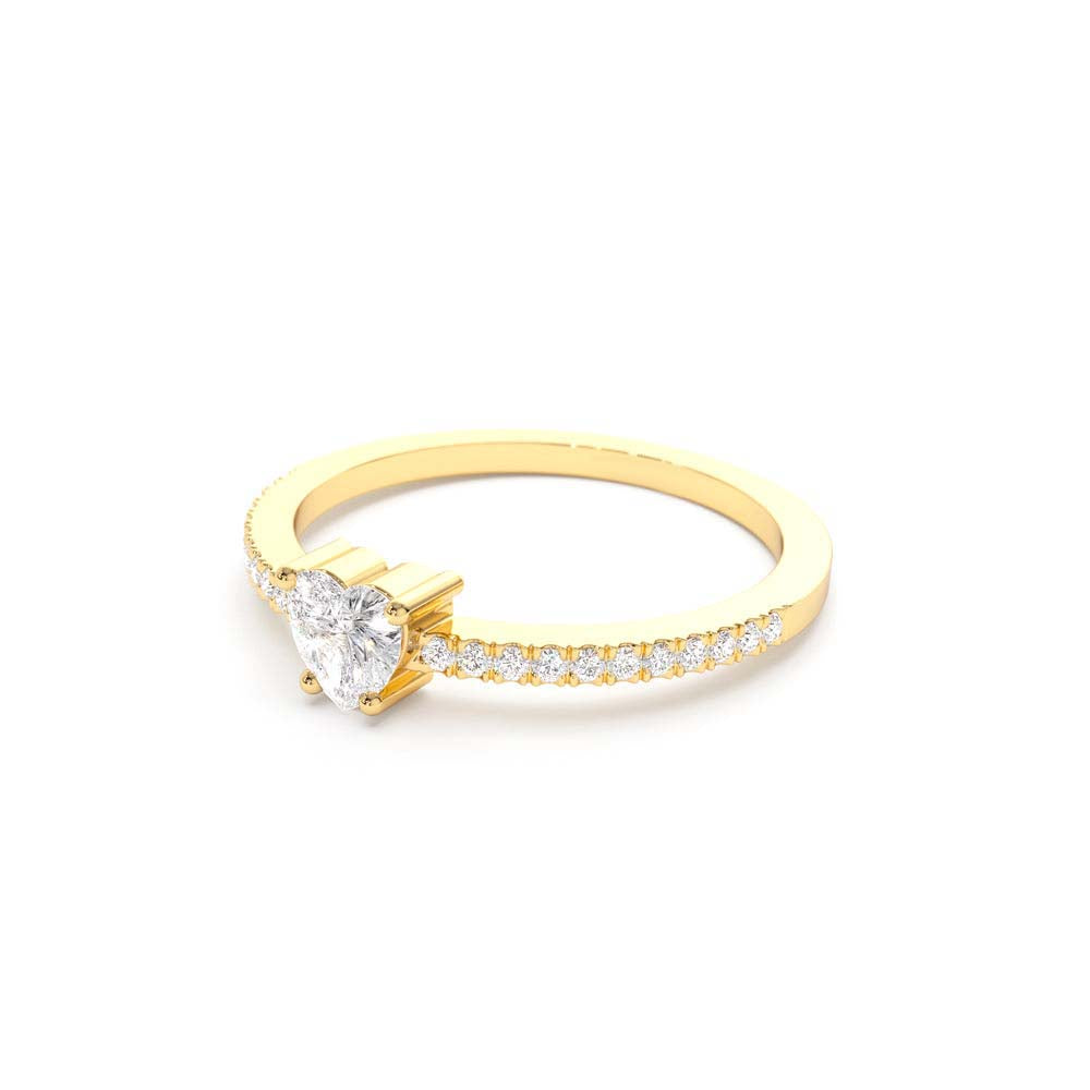 Heart-Shaped Diamond Ring in 14K Gold — view 2