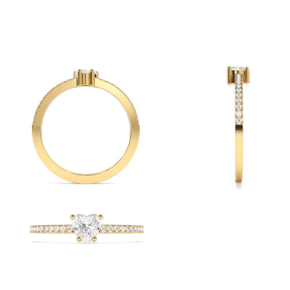 Heart-Shaped Diamond Ring in 14K Gold — view 3