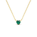 Heart-Shape Emerald Necklace in 14K Gold — view 1