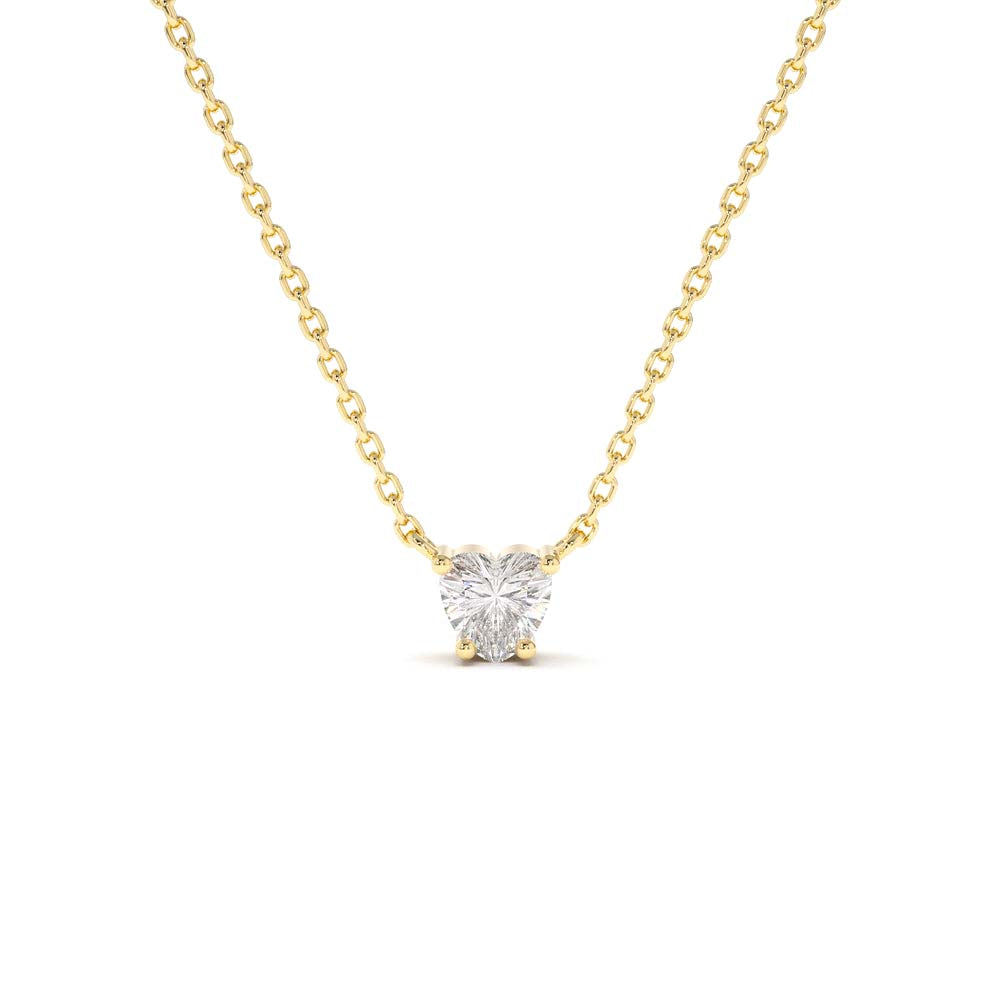Heart-Shape Diamond Necklace in 14K Gold — view 1
