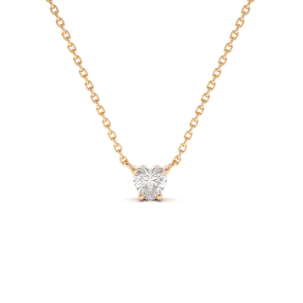 Heart-Shape Diamond Necklace in 14K Gold — view 3