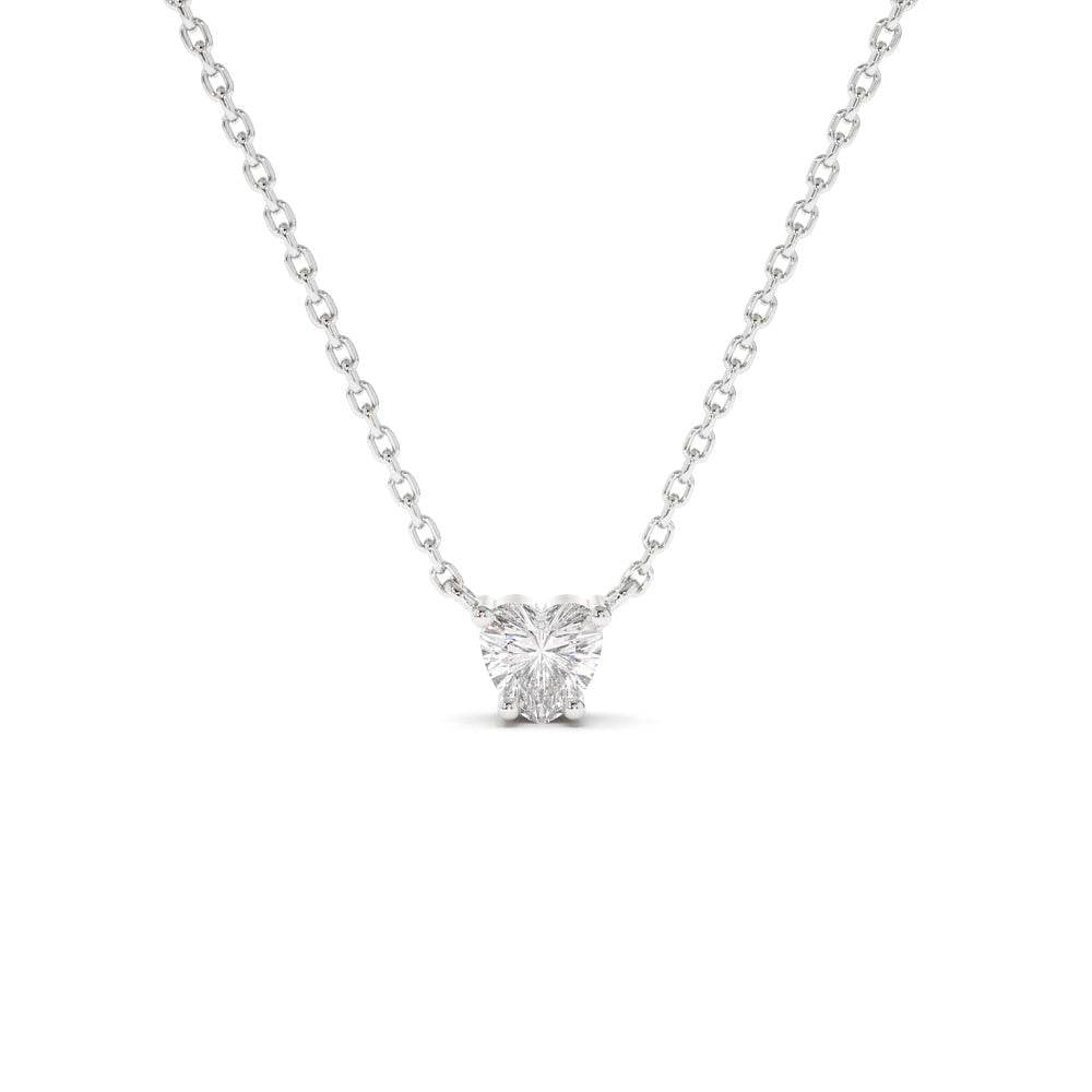 Heart-Shape Diamond Necklace in 14K Gold — view 2