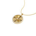 Evil Eye Diamond Medallion Necklace in 14K Gold — view 1