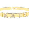 5MM Sliding Diamond Initials Bangle in 14K Gold — view 1