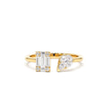 Illusion Setting Diamond Toi et Moi Ring in 14K Gold — view 1