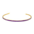 Prong Setting Amethyst Tennis Bracelet in 14K Gold — view 1