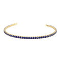 Prong Setting Sapphire Tennis Bracelet in 14K Gold — view 1