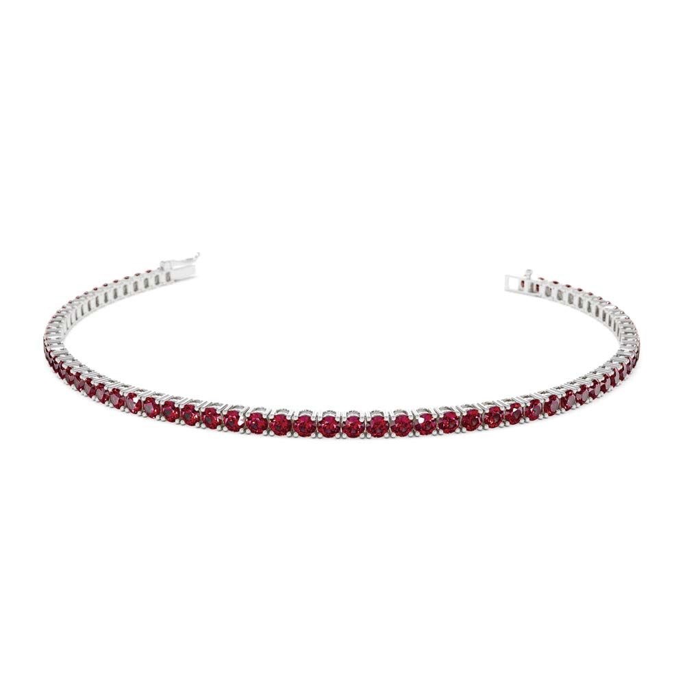 Prong Setting Ruby Tennis Bracelet in 14K Gold — view 3