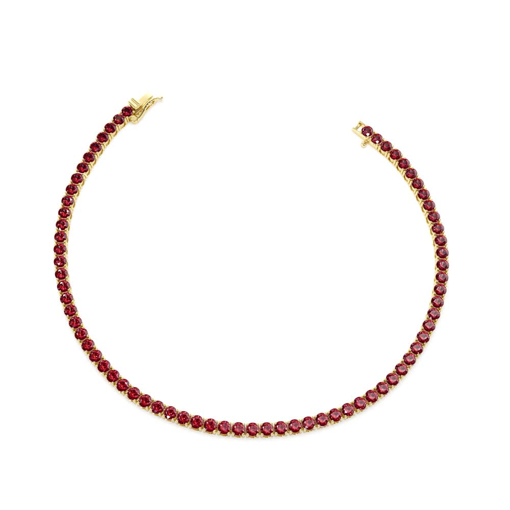 Prong Setting Ruby Tennis Bracelet in 14K Gold — view 2
