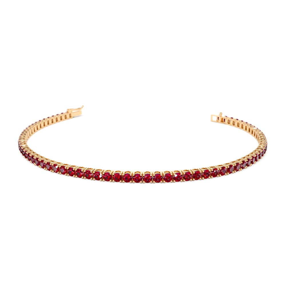 Prong Setting Ruby Tennis Bracelet in 14K Gold — view 4