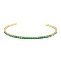 Prong Setting Emerald Tennis Bracelet in 14K Gold — view 1
