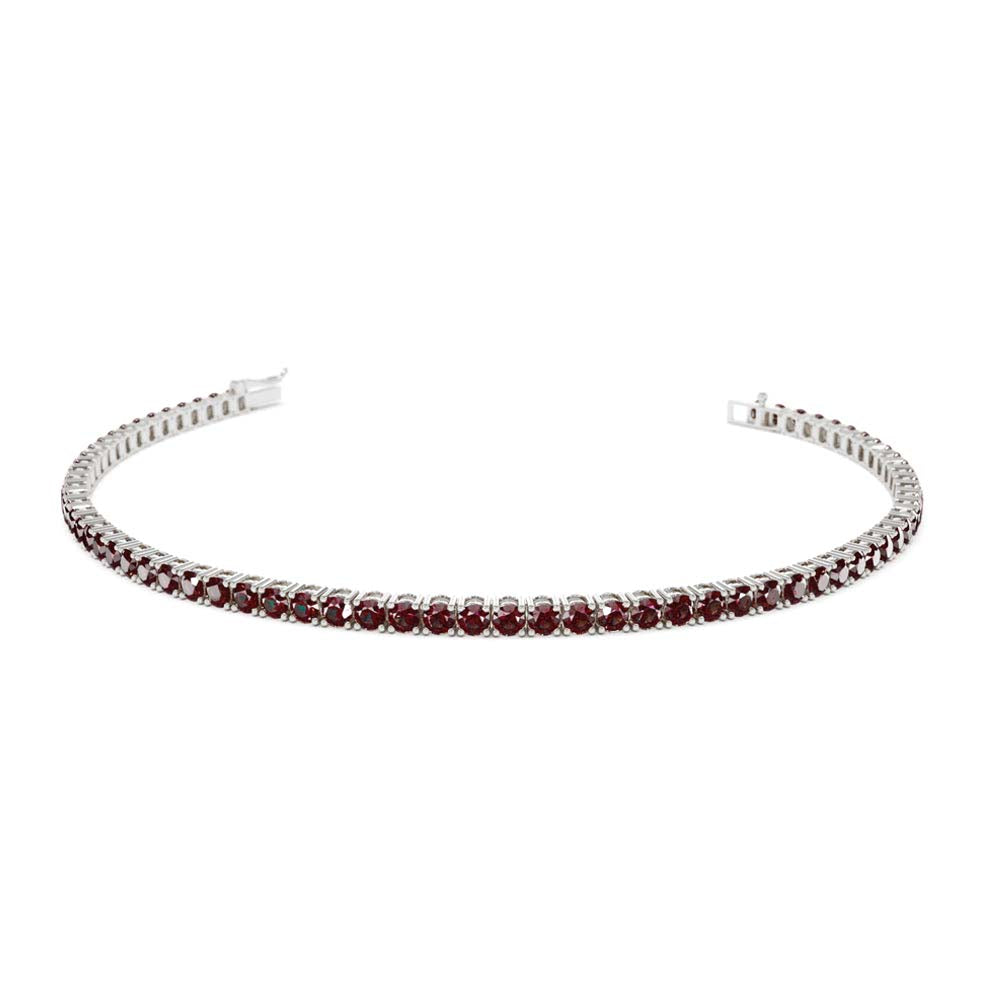 Prong Setting Red Garnet Tennis Bracelet in 14K Gold — view 2
