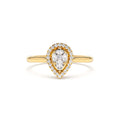 Illusion Set Pear Shape Engagement Ring in in 14K Gold — view 1