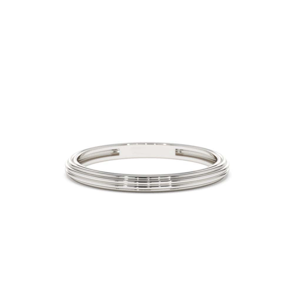 Unique Multi Lined 2MM Gold Ring in 14K Gold — view 4
