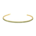 Prong Setting Peridot Tennis Bracelet in 14K Gold — view 1