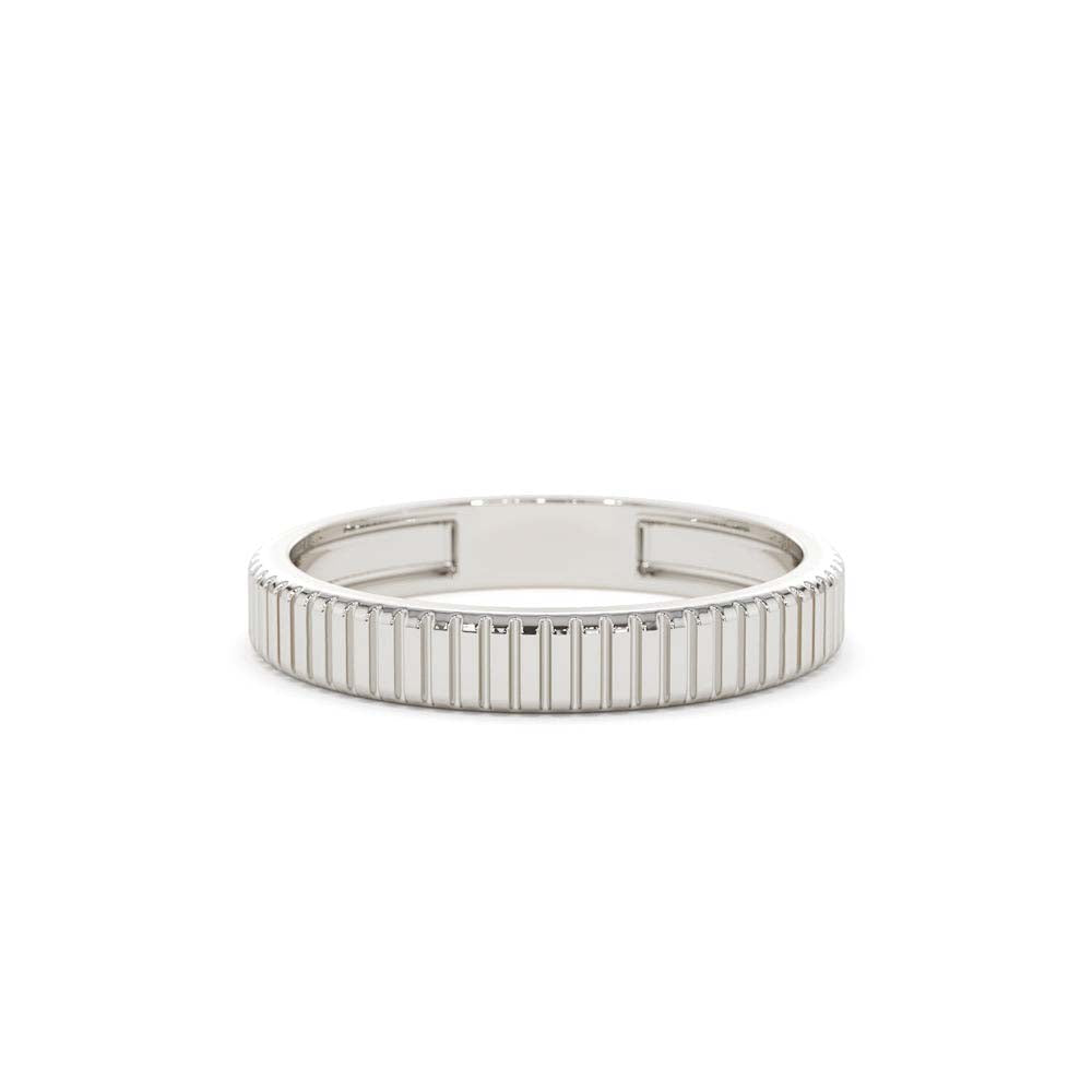 3MM Ribbed Ring in in 14K Gold — view 4