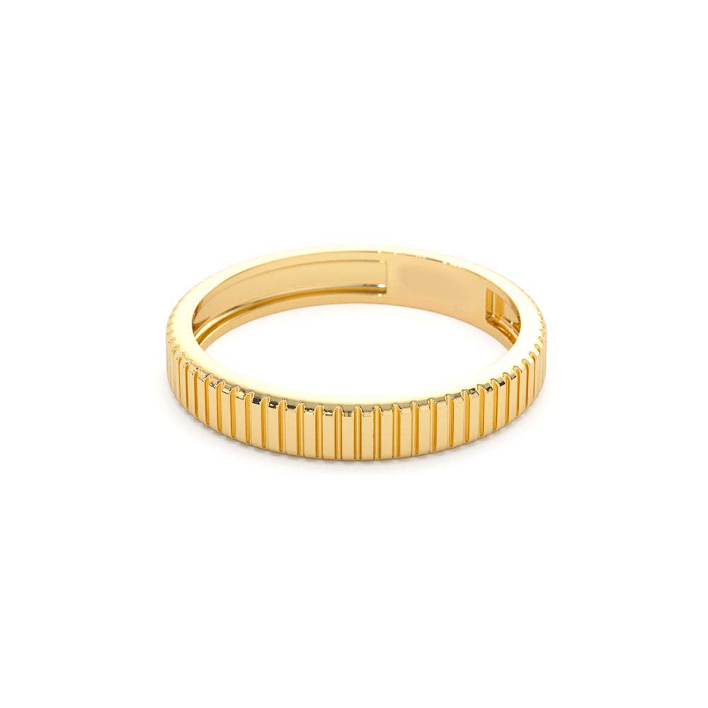 3MM Ribbed Ring in in 14K Gold — view 2