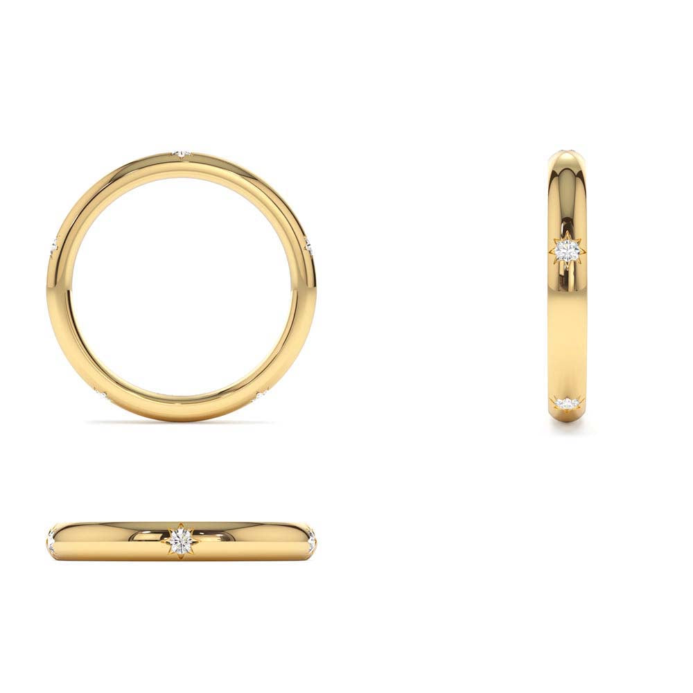 Star Setting Full Eternity Diamond Ring in in 14K Gold — view 3