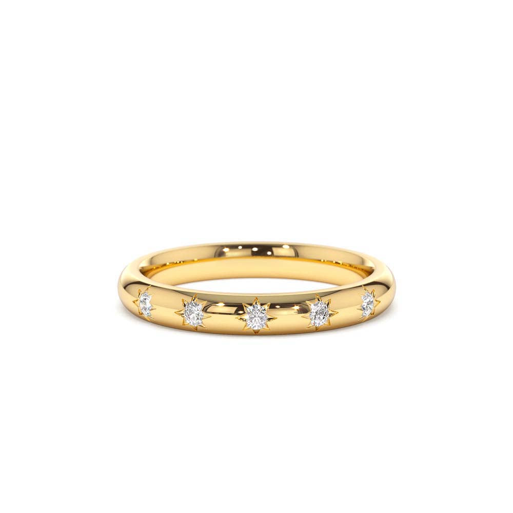 Star Setting 5 Stone Diamond Ring in 14K Gold — view 1