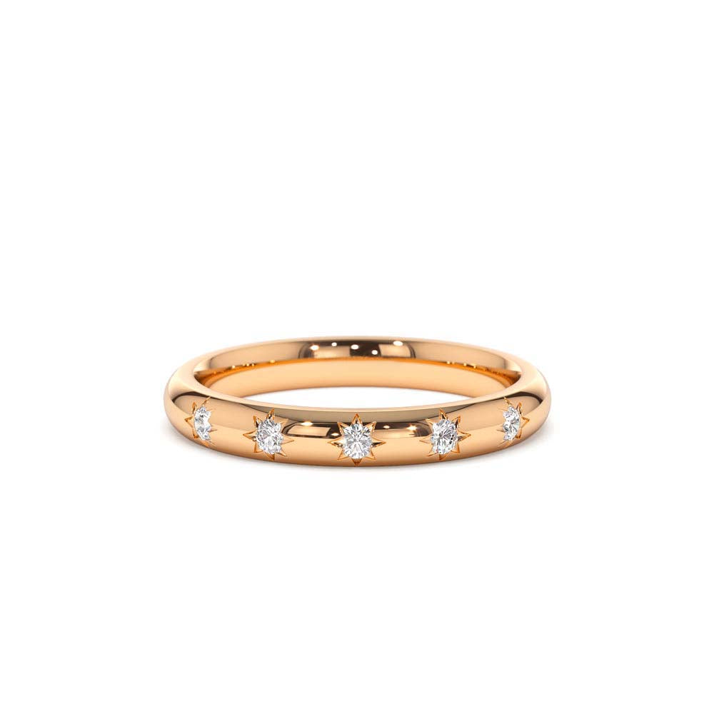 Star Setting 5 Stone Diamond Ring in 14K Gold — view 4