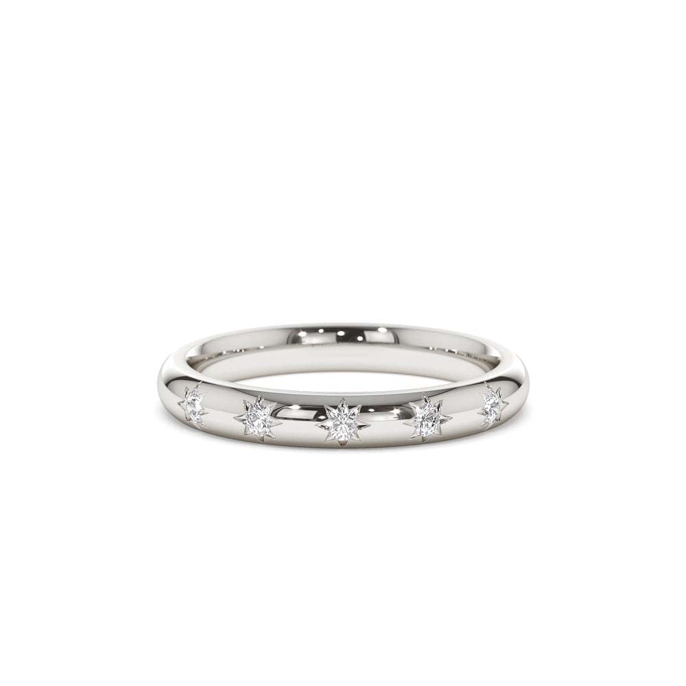 Star Setting 5 Stone Diamond Ring in 14K Gold — view 3