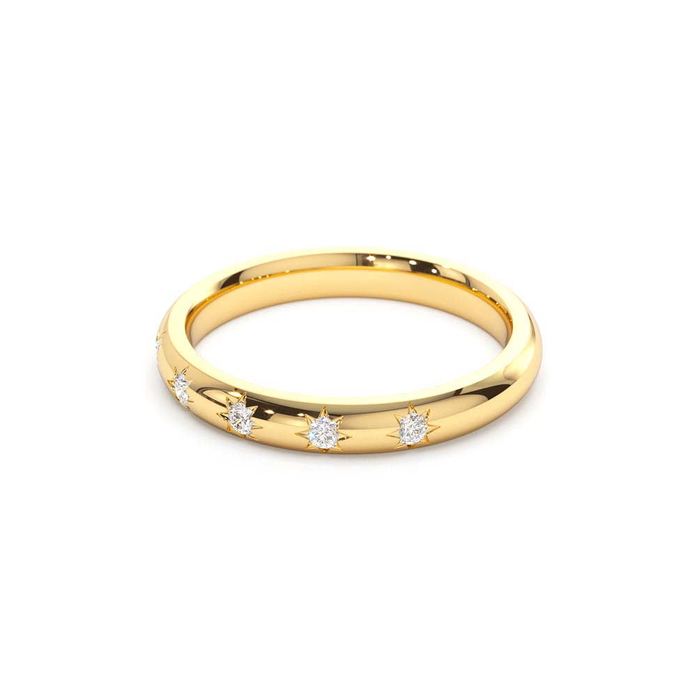 Star Setting 5 Stone Diamond Ring in 14K Gold — view 2